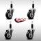 Service Caster 3.5'' SS Black Poly Wheel Swivel 1-1/8'' Expanding Stem Caster Set, 4PK SCC-SSEX20S3514-PPUB-BLK-118-4 - alternate 3